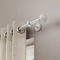 Kit de tringle à rideau extensible embout boule Anafi GoodHome 120/210 cm Ø19mm blanc