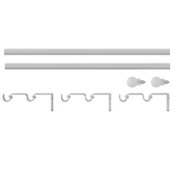 Kit de tringle à rideau extensible simple embout boule Anafi métal blanc 200/330cm Ø25/28mm GoodHome