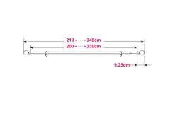 Kit de tringle à rideau extensible simple embout boule Anafi métal blanc 200/330cm Ø25/28mm GoodHome
