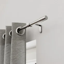 Kit de tringle à rideau extensible embout bouchon Athens GoodHome 120/210 cm, Ø19mm gris