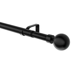 Kit de tringle à rideau extensible embout boule Araxos GoodHome 120/210 cm, Ø25/28mm noir