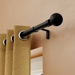 Kit de tringle à rideau extensible embout boule Araxos GoodHome 120/210 cm, Ø25/28mm noir