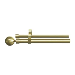 Kit de tringle à rideau extensible double embout boule Elasa effet laiton doré 120/210 cm Ø25/28mm GoodHome