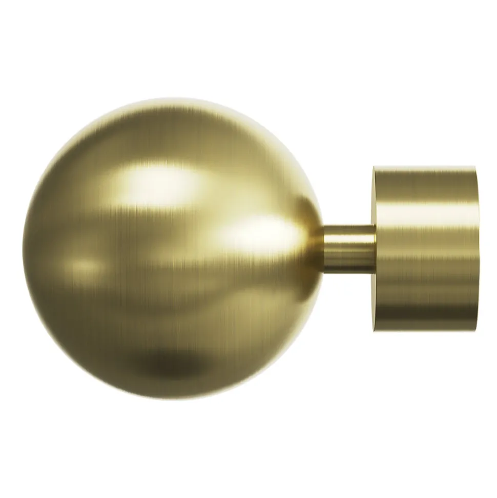 Kit de tringle à rideau extensible double embout boule Elasa effet laiton doré 120/210 cm Ø25/28mm GoodHome