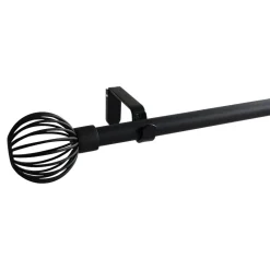 Kit de tringle à rideau extensible embout cage Araxos GoodHome 120/210 cm, Ø16/19 mm noir
