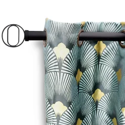 Kit de Tringle à Rideau, Extensible 120 à 210 cm, Noir mat, Contemporain, avec Support Mural et vis inclus