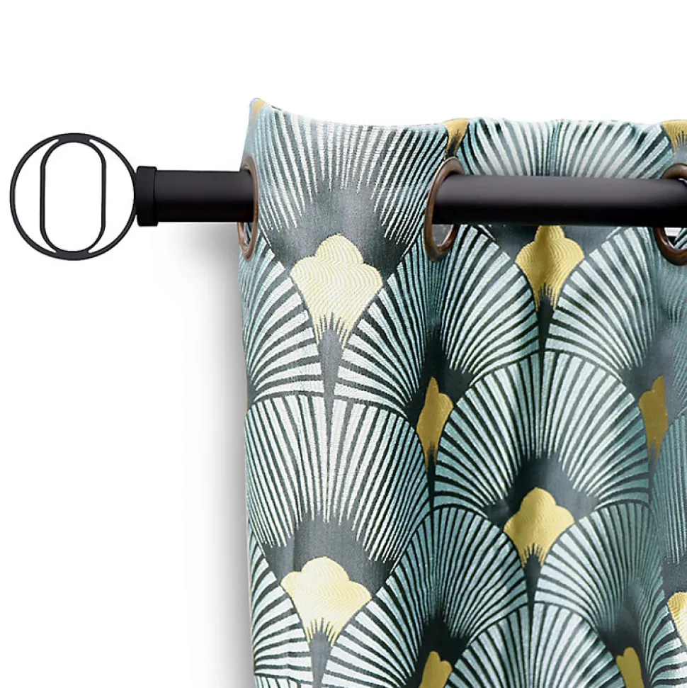Kit de Tringle à Rideau, Extensible 120 à 210 cm, Noir mat, Contemporain, avec Support Mural et vis inclus