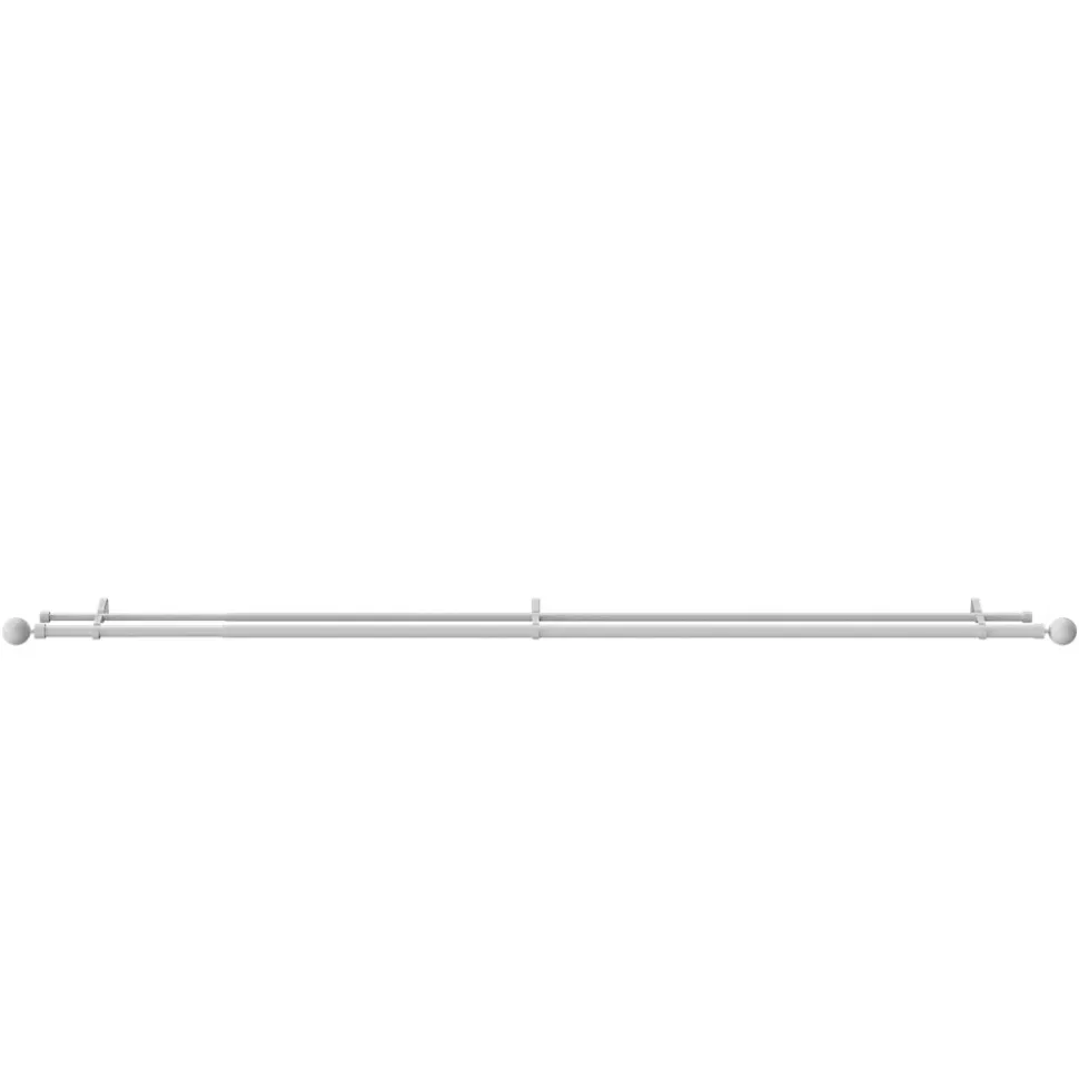 Kit de tringle à rideau extensible double embout boule Anafi métal blanc 200/330cm Ø25/28mm GoodHome
