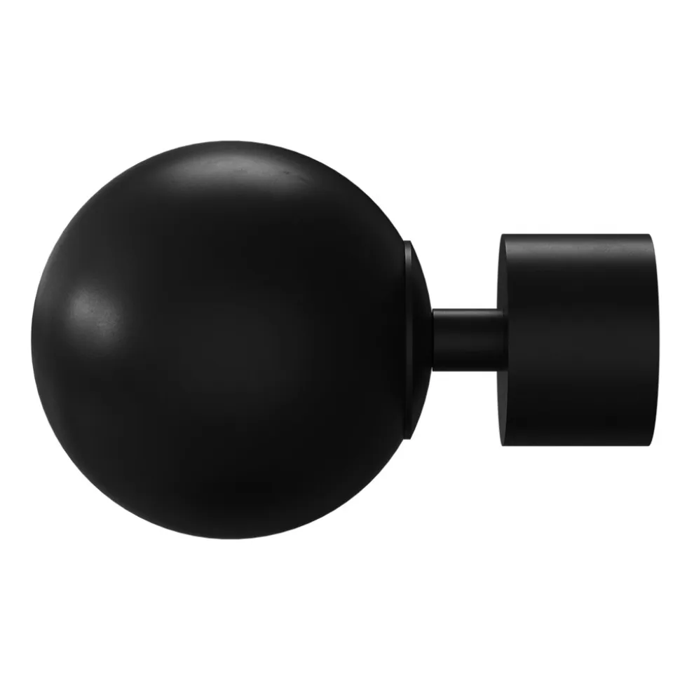 Kit de tringle à rideau extensible double embout boule Araxos métal noir 200/330 cm Ø25/28mm GoodHome
