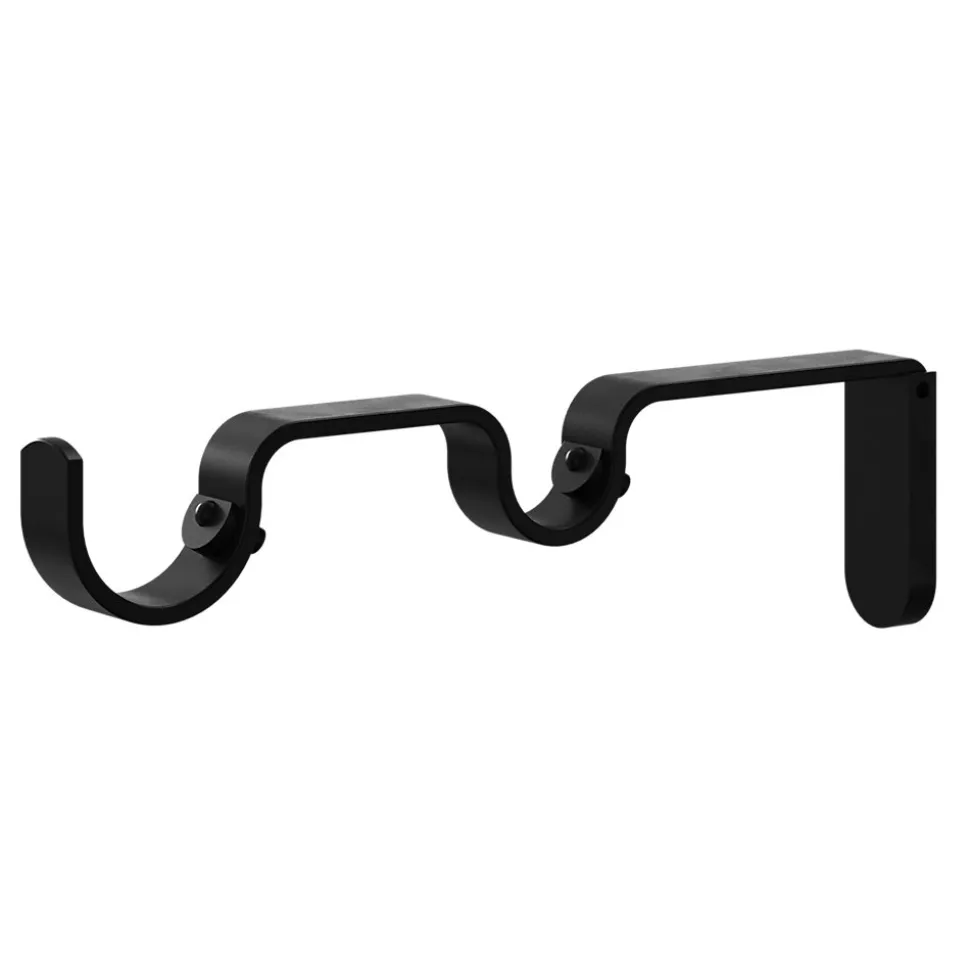 Kit de tringle à rideau extensible double embout boule Araxos métal noir 200/330 cm Ø25/28mm GoodHome