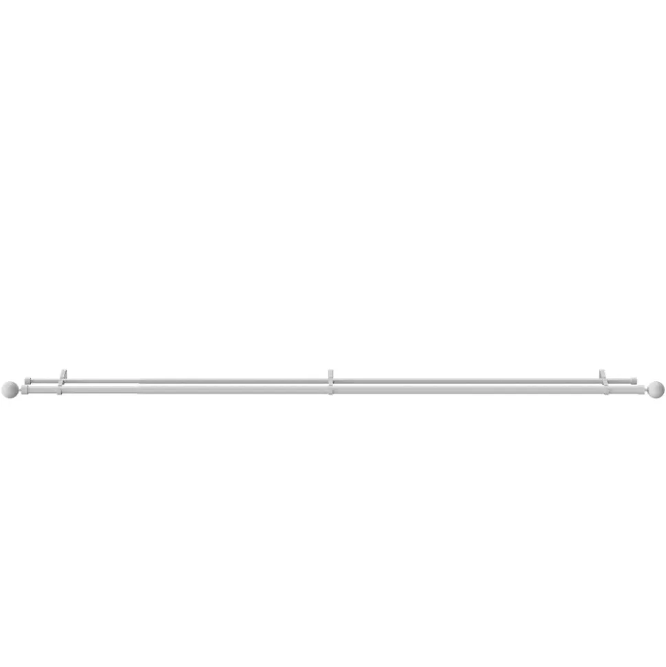 Kit de tringle à rideau extensible double embout boule Anafi métal blanc 120/210cm Ø25/28mm GoodHome