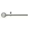 Kit de tringle à rideau extensible simple embout cage Athens métal gris chromé 120/210cm Ø16/19mm GoodHome