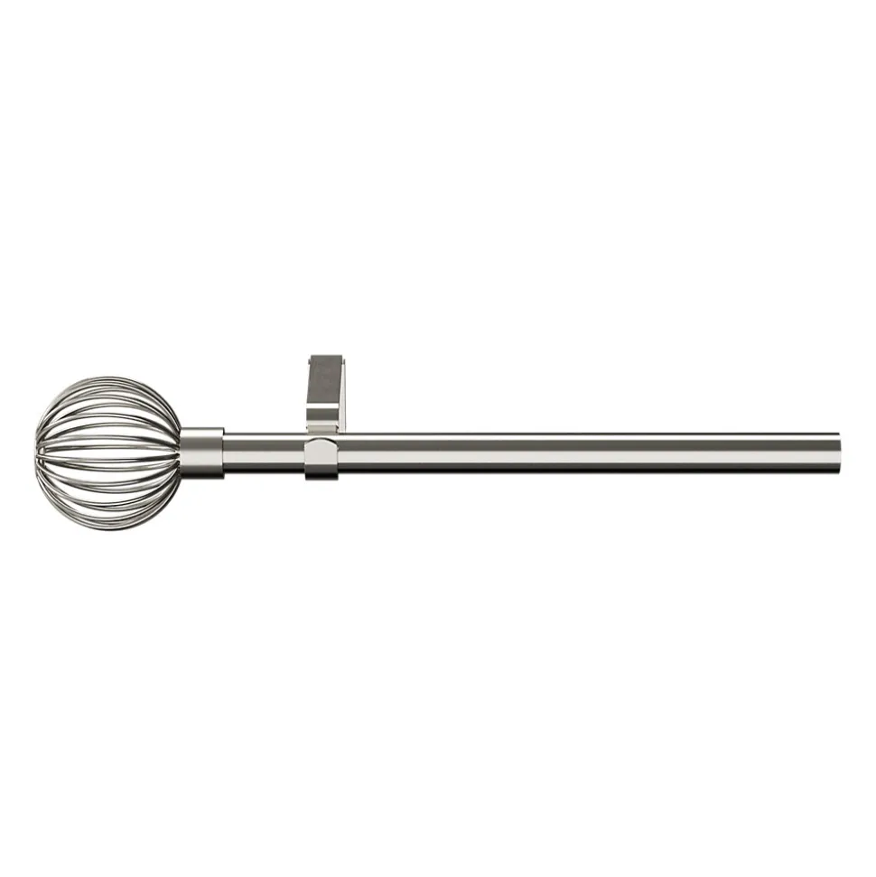 Kit de tringle à rideau extensible simple embout cage Athens métal gris chromé 120/210cm Ø16/19mm GoodHome