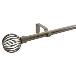 Kit de tringle à rideau extensible simple embout cage Athens métal gris chromé 120/210cm Ø16/19mm GoodHome