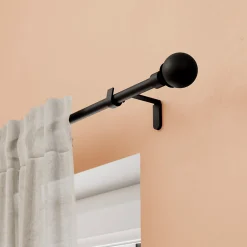 Kit de tringle à rideau extensible embout boule Araxos GoodHome 200/330 cm, Ø25/28mm noir