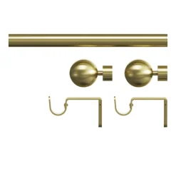 Kit de tringle à rideau extensible simple embout boule Elasa effet laiton doré 120/210cm Ø25/28mm GoodHome