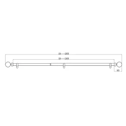 Kit de tringle à rideau extensible simple embout boule Elasa effet laiton doré 120/210cm Ø25/28mm GoodHome