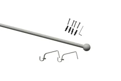 Kit de tringle à rideau GoodHome embout boule 160 cm, Ø16mm blanc