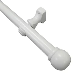 Kit de tringle à rideau simple embout boule blanc mat L.200cm