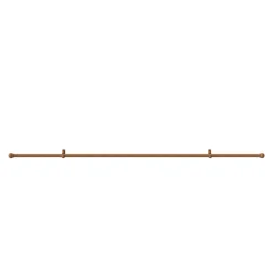 Kit de tringle à rideau simple embout boule bois de hêtre marron L.200cm