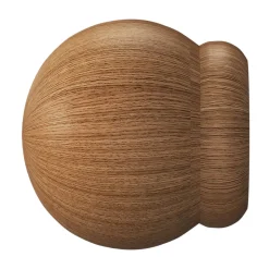 Kit de tringle à rideau simple embout boule bois de hêtre marron L.200cm