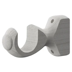 Kit de tringle à rideau simple embout boule blanc mat L.150 cm