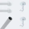 Kit de tringle à rideaux Blanc 150cm Diam.20mm Embout Boule - Fixation Plafond - Boulet