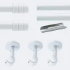 Kit de tringle à rideaux Blanc 300cm Diam.20mm Embout Cylindre 2ST - Fixation Plafond - Boulet