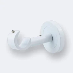 Kit de tringle à rideaux Blanc 300cm Diam.20mm Embout Cylindre 2ST - Fixation Plafond - Boulet
