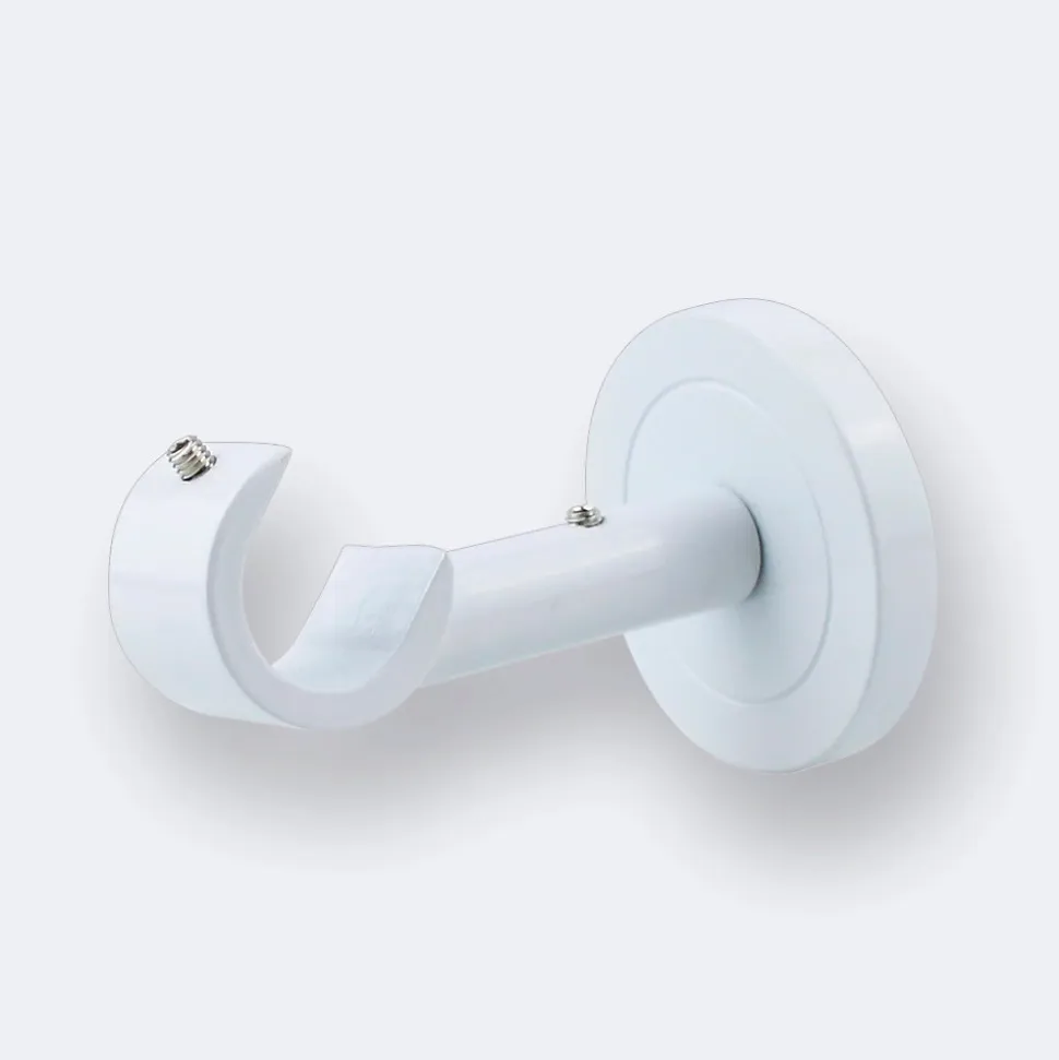 Kit de tringle à rideaux Blanc 250cm Diam.20mm Embout Cylindre 2ST - Fixation Plafond - Boulet