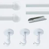 Kit de tringle à rideaux Blanc 300cm Diam.20mm Embout Boule - Fixation Plafond - Boulet