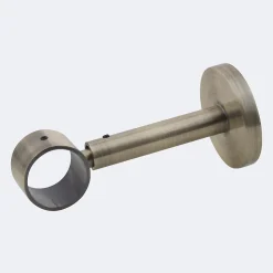 Kit de tringle à rideaux Bronze 250cm Diam.28mm Embout Cylindre 2ST - Fixation Mur - Boulet