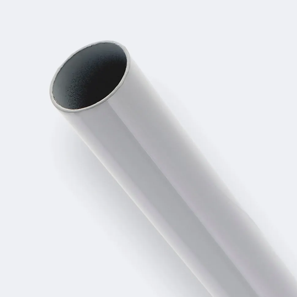 Kit de tringle à rideaux Blanc 200cm Diam.20mm Embout Cône Bois - Fixation Mur - Boulet