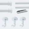 Kit de tringle à rideaux Blanc 300cm Diam.20mm Embout Chapeau - Fixation Plafond - Boulet