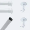 Kit de tringle à rideaux Blanc 150cm Diam.20mm Embout Chapeau - Fixation Plafond - Boulet