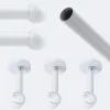 Kit de tringle à rideaux Blanc 250cm Diam.20mm Embout Boule - Fixation Mur - Boulet
