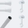 Kit de tringle à rideaux Blanc 150cm Diam.20mm Embout Pommeau - Fixation Mur - Boulet