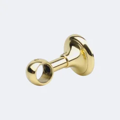 Kit de tringle à rideaux Laiton Poli Verni 200cm Diam.20mm Embout Capuchon - Fixation Plafond - Boulet