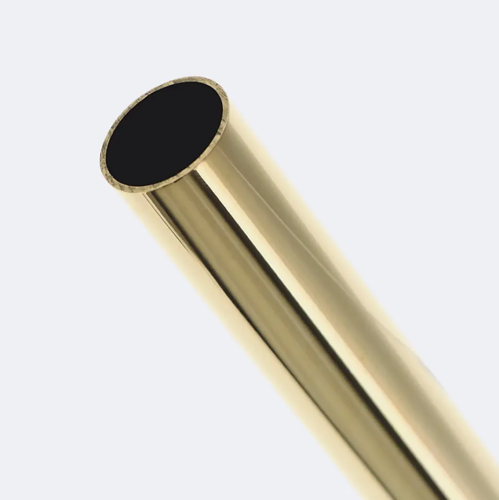 Kit de tringle à rideaux Laiton Poli Verni 300cm Diam.20mm Embout Capuchon - Fixation Plafond - Boulet