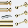 Kit de tringle à rideaux Laiton Poli Verni 300cm Diam.20mm Embout Regency - Fixation Mur - Boulet