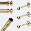 Kit de tringle à rideaux Laiton Poli Verni 250cm Diam.20mm Embout Regency - Fixation Mur - Boulet