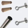 Kit de tringle à rideaux Nickel Mat 150cm Diam.28mm Embout Cône Bois - Fixation Mur - Boulet