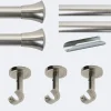Kit de tringle à rideaux Nickel Mat 300cm Diam.20mm Embout Pommeau - Fixation Plafond - Boulet