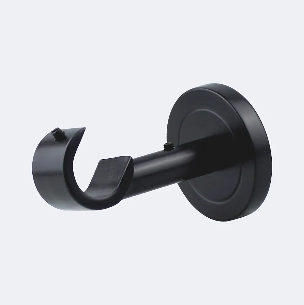 Kit de tringle à rideaux Noir Mat 150cm Diam.20mm Embout Pommeau - Fixation Mur - BOULET