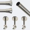 Kit de tringle à rideaux Nickel Mat 250cm Diam.20mm Embout Pommeau - Fixation Mur - Boulet