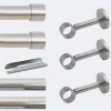 Kit de tringle à rideaux Nickel Mat 300cm Diam.28mm Embout Capuchon - Fixation Mur - Boulet