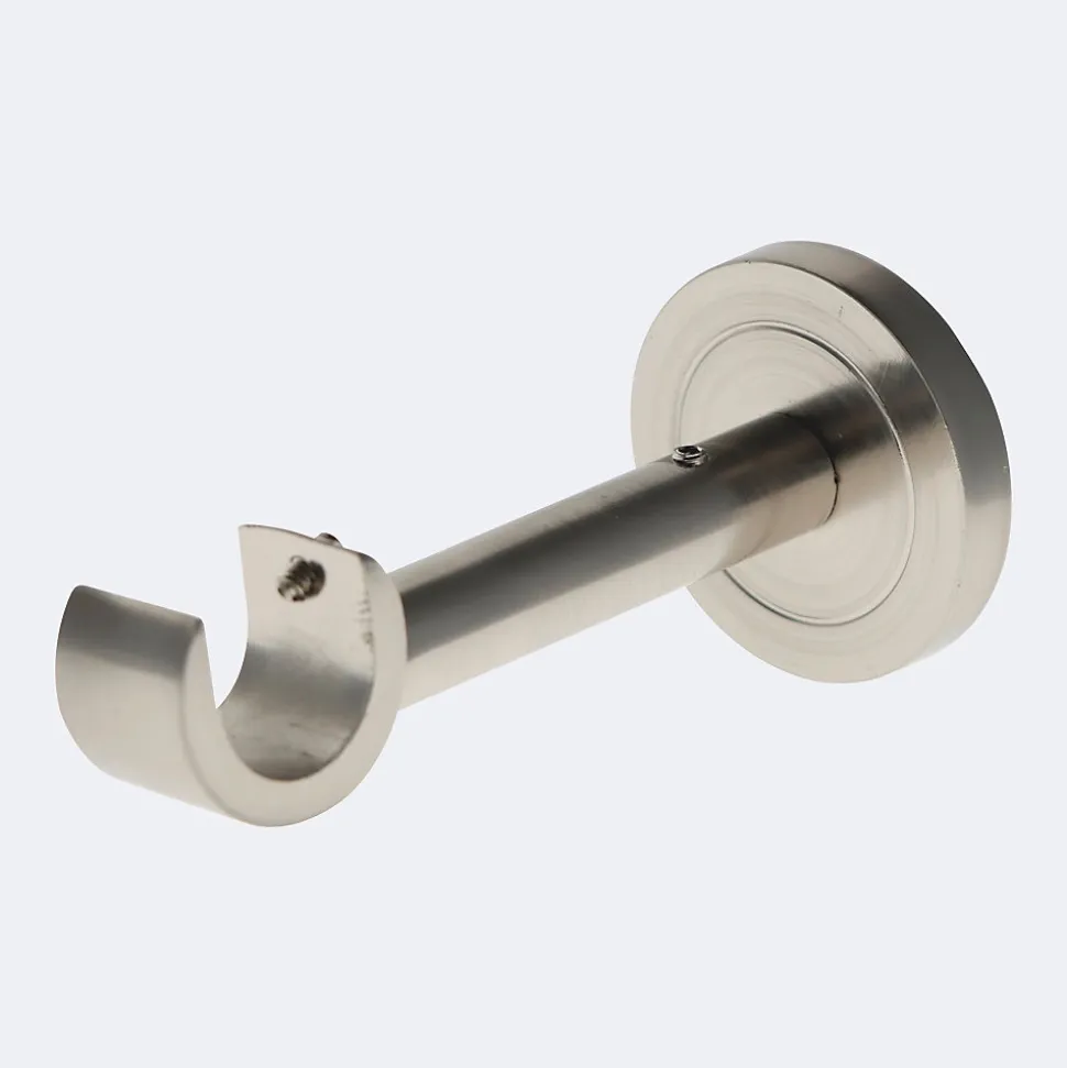 Kit de tringle à rideaux Nickel Mat 200cm Diam.20mm Embout Pommeau - Fixation Mur - Boulet