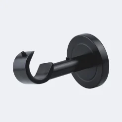 Kit de tringle à rideaux Noir Mat 300cm Diam.20mm Embout Pommeau - Fixation Mur - Boulet
