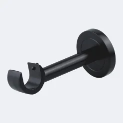 Kit de tringle à rideaux Noir Mat 250cm Diam.20mm Embout Boule - Fixation Mur - Boulet