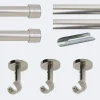 Kit de tringle à rideaux Nickel Mat 300cm Diam.20mm Embout Capuchon - Fixation Plafond - Boulet